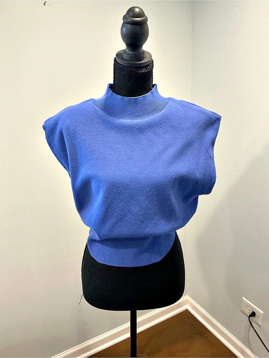 Anthropologie Tops - Blue Sleeveless Mock Neck Top